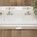 Orion Slim Corian Double Wall-Hung Washbasin Glacier White Top View