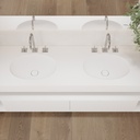 Ara Slim Corian Double Wall-Hung Washbasin Glacier White Top View