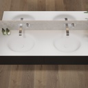 Delta Corian Double Vanity Top Glacier White Top View