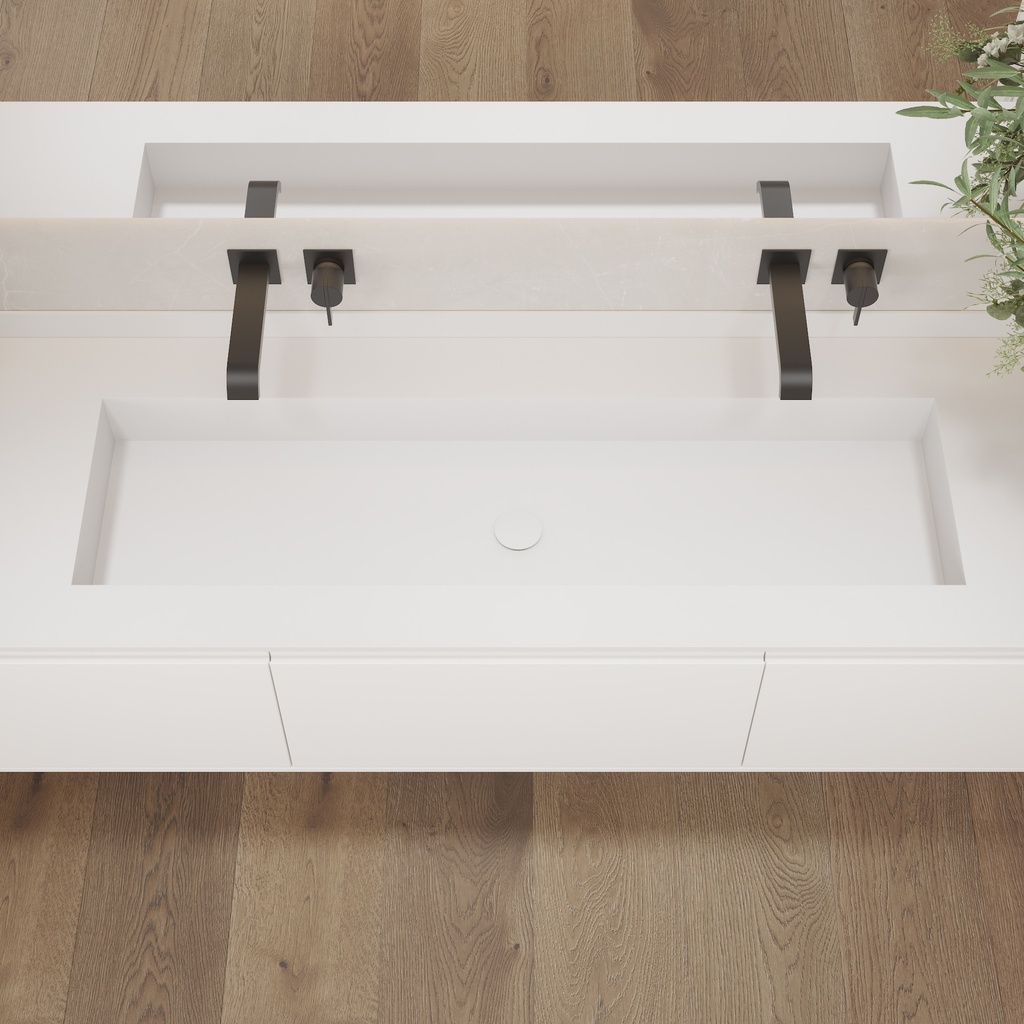 Andromeda Plus Corian Vanity Top Glacier White Top View