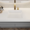 Aquila Slim Corian Single Wall-Hung Washbasin Glacier White Top View