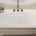 Cassiopeia Slim Corian Single Wall-Hung Washbasin Glacier White Top View