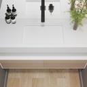 Gliese Slim Corian Single Wall-Hung Washbasin Glacier White Top View