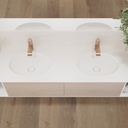 Ara Corian Double Vanity Top Glacier White Top View