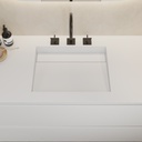Cassiopeia Corian Single Vanity Top Glacier White Top View