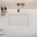 Gliese Corian Single Vanity Top Glacier White Top View