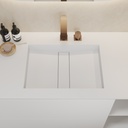 Hatysa Corian Single Vanity Top Glacier White Top View