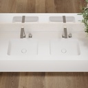 Orion Deep Corian Double Wall-Hung Washbasin Glacier White Top View