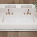 Pegasus Deep Corian Double Wall-Hung Washbasin Glacier White Top View