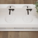 Rigel Deep Corian Double Wall-Hung Washbasin Glacier White Top View