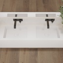 Energy Deep Corian Double Wall-Hung Washbasin Glacier White Top View
