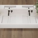 Hatysa Deep Corian Double Wall-Hung Washbasin Glacier White Top View