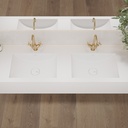 Refresh Deep Corian Double Wall-Hung Washbasin Glacier White Top View