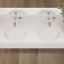 Delta Deep Corian Double Wall-Hung Washbasin Glacier White Top View