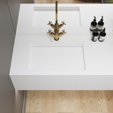 Gliese Deep Corian Single Wall-Hung Washbasin Glacier White Top View