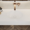 Ara Deep Corian Single Wall-Hung Washbasin Glacier White Top View