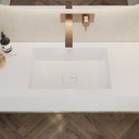 Energy Deep Corian Single Wall-Hung Washbasin Glacier White Top View
