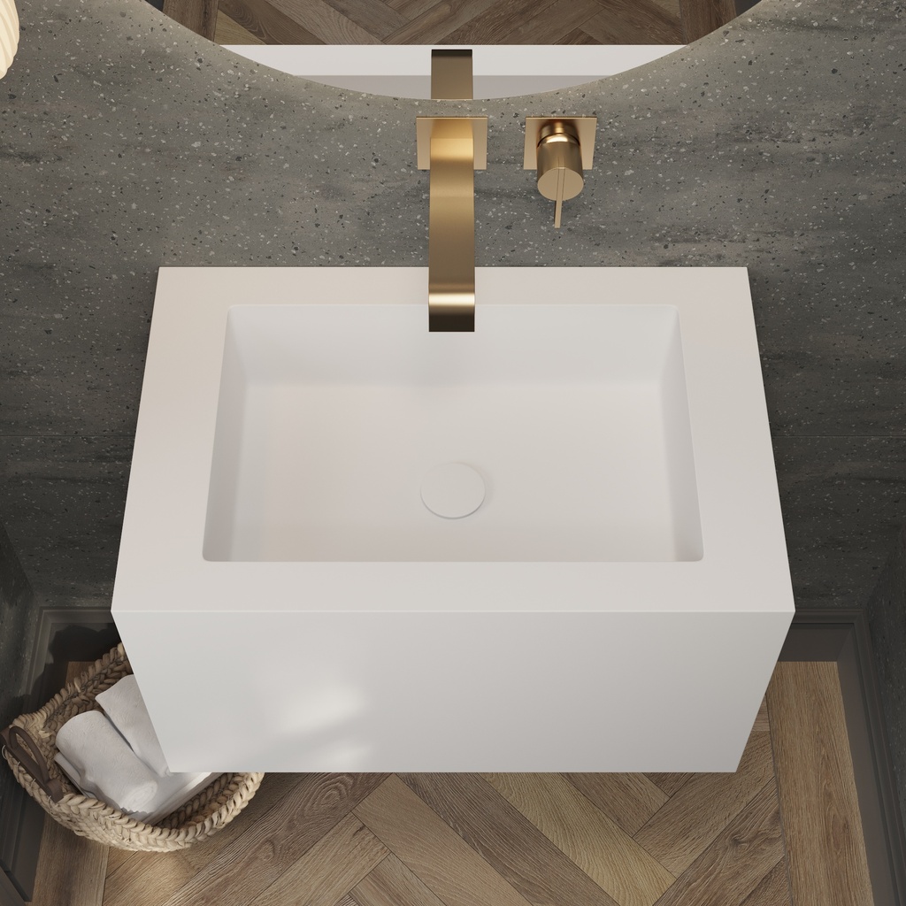 Pegasus Deep Mini Corian Wall hung Washbasin Glacier White Corian Top