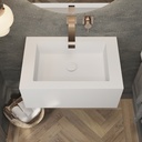 Quiet Deep Mini Corian Wall hung Washbasin Glacier White Corian Top