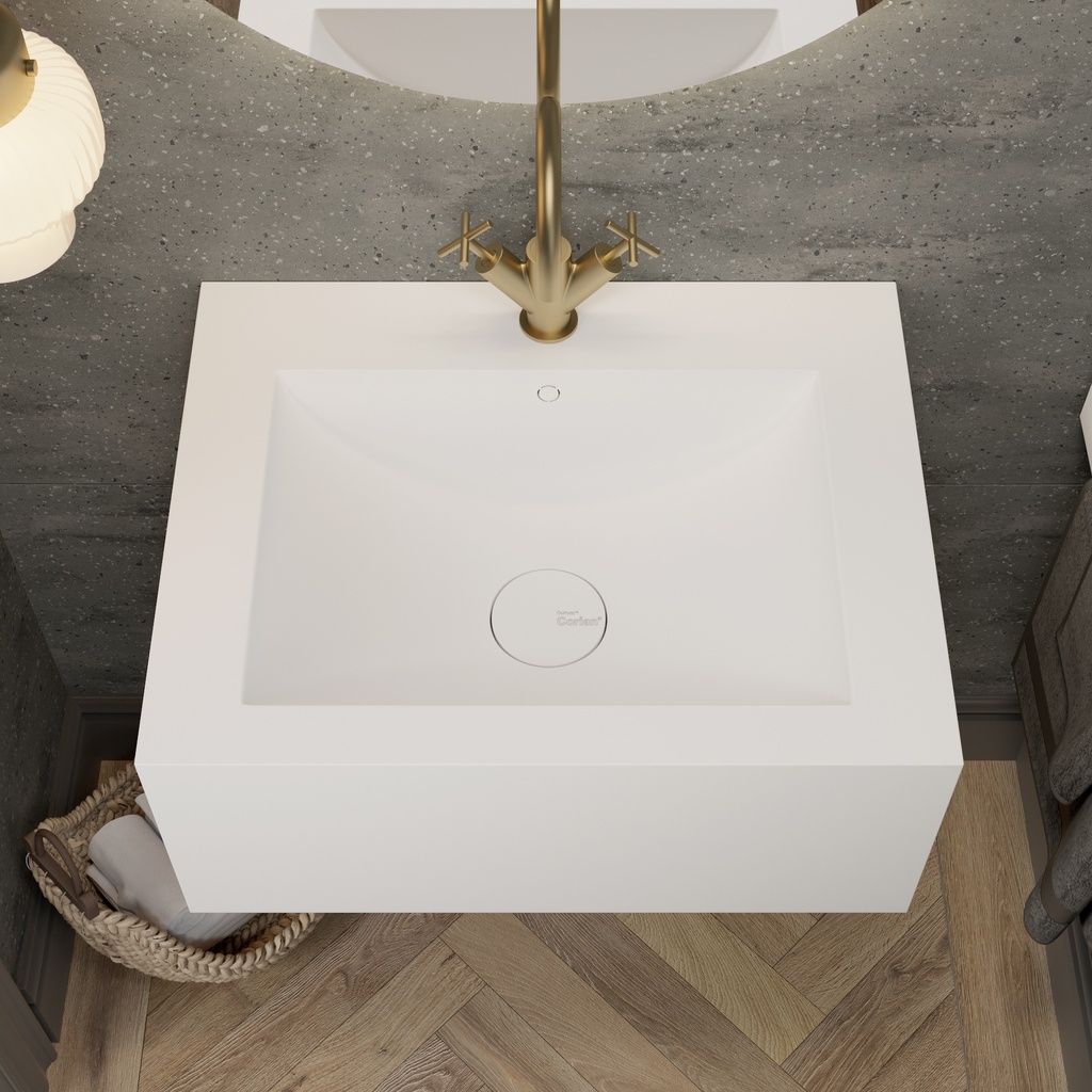 Refresh Deep Mini Corian Wall hung Washbasin Glacier White Corian Top