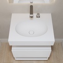 Ara Slim Mini Corian Wall hung Washbasin Glacier White Corian Top