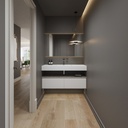 Orion Slim Corian Single Wall-Hung Washbasin Glacier White Overview