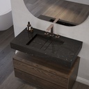 Hatysa Slim Marble Single Wall-Hung Washbasin Marquina Marble Side View