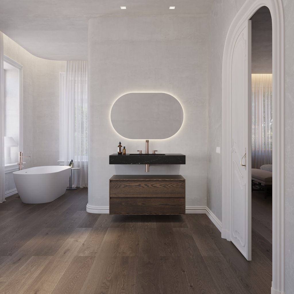 Hatysa Slim Marble Single Wall-Hung Washbasin Marquina Marble Overview