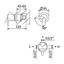 Concealed single lever mixer with 1 outlet -1671201 Bruma
