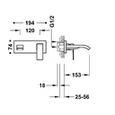 Wall-Mounted Single Lever Washbasin Tap - 00630013 Tres td