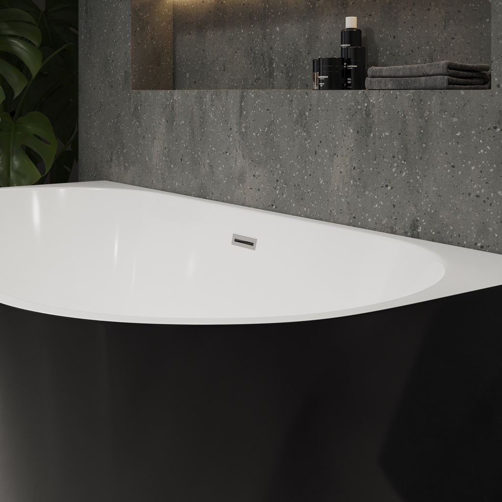 Aludra Freestanding Bathtub Black White 150 Top