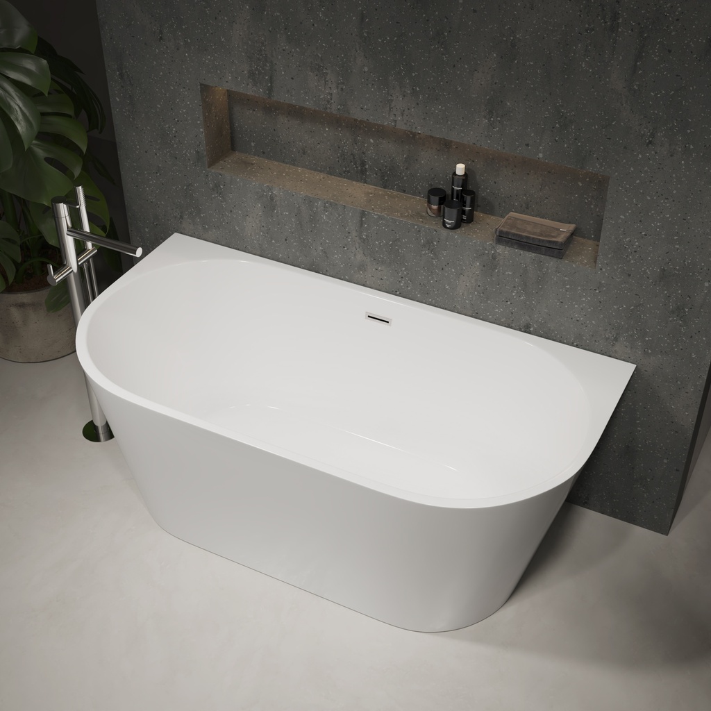 Aludra Freestanding Bathtub White 150 Side