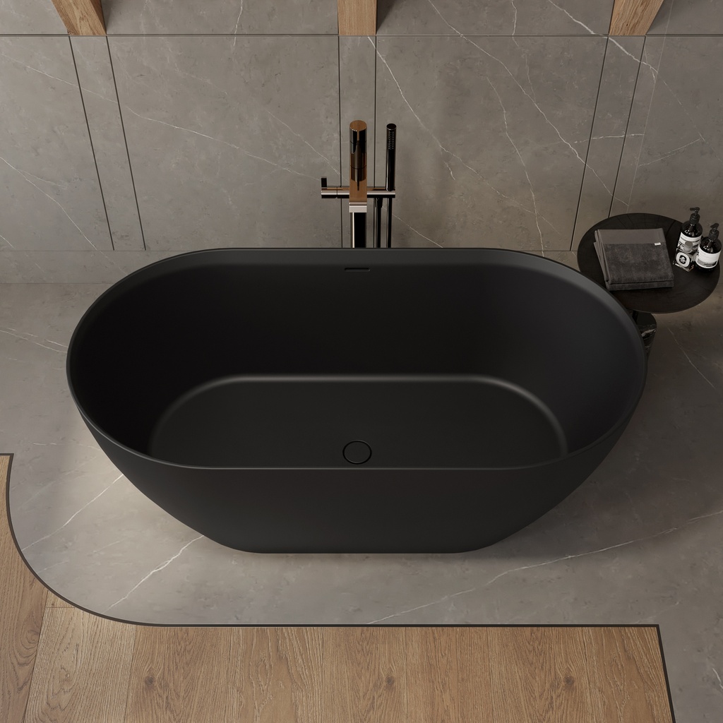 Ara Corian Design Freestanding Bathtub Black 150 Top