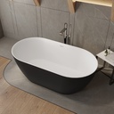 Ara Corian Design Freestanding Bathtub Black White 150 Side