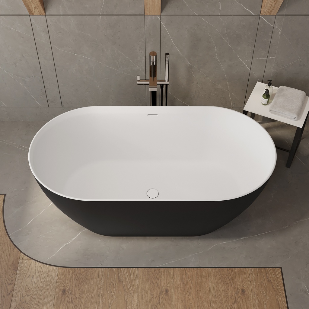 Ara Corian Design Freestanding Bathtub Black White 150 Top