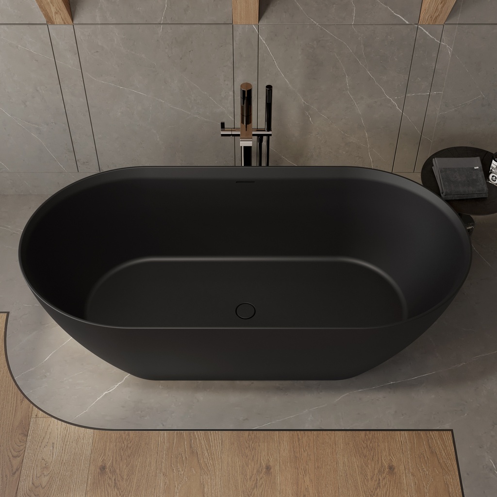 Ara Corian Design Freestanding Bathtub Black 170 Top