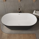 Ara Corian Design Freestanding Bathtub Black White 170 Top