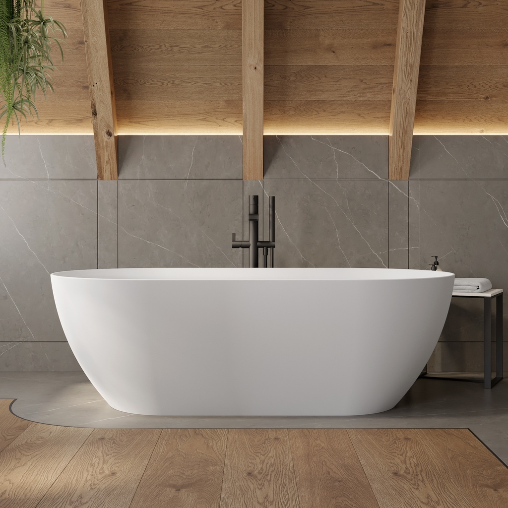 Ara Corian Design Freestanding Bathtub White 170 Front