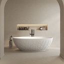 Bamboo Freestanding Bathtub White 170 Front