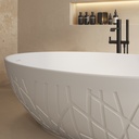 Bamboo Freestanding Bathtub White 170 Top