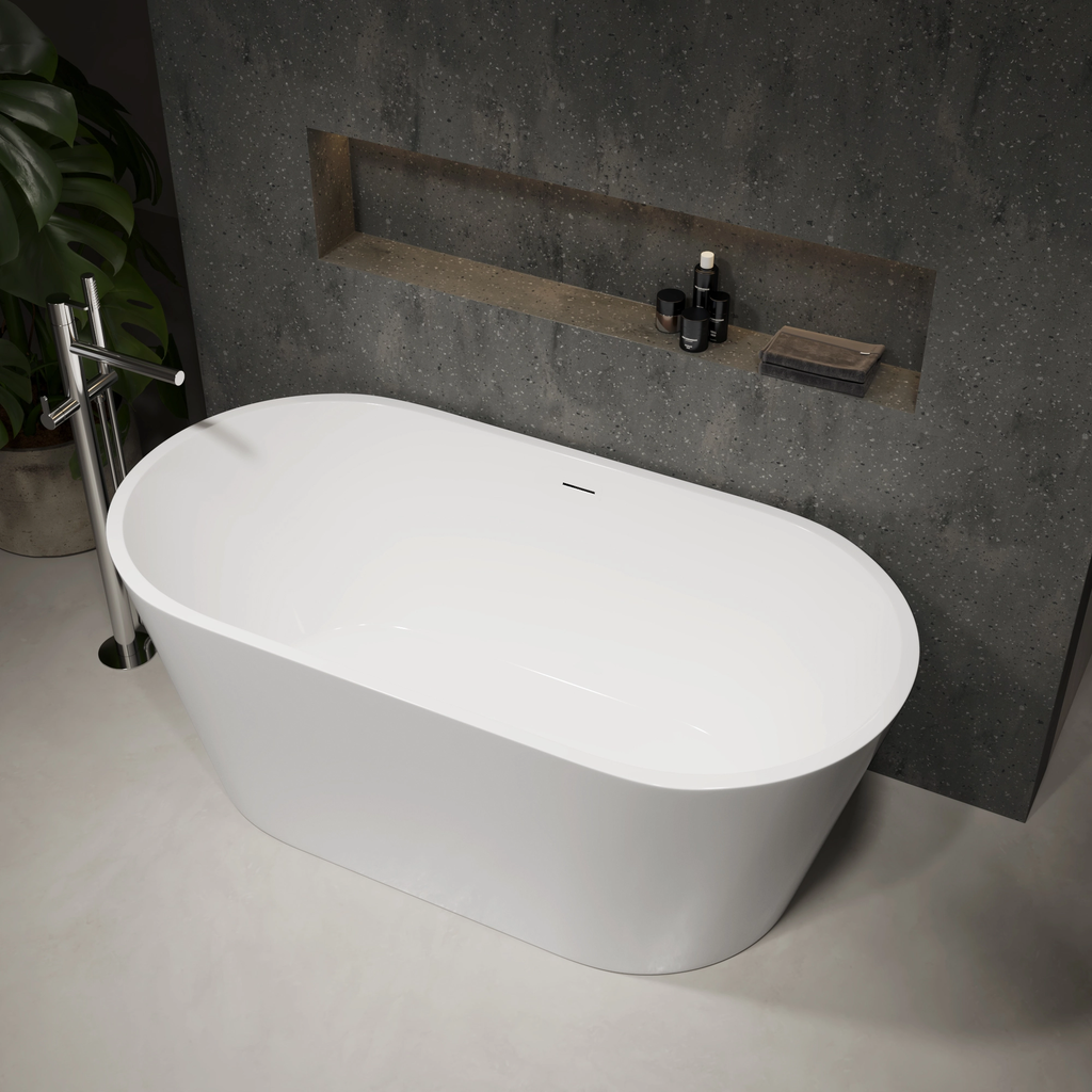 Bruges Freestanding Bathtub White 150 Side