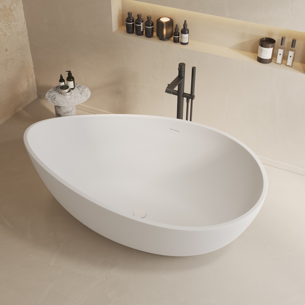 Ocean Freestanding Bathtub White 160 Side