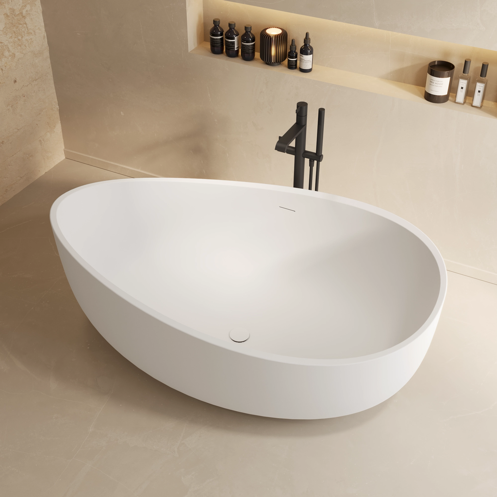 Ocean Freestanding Bathtub White 160 Side