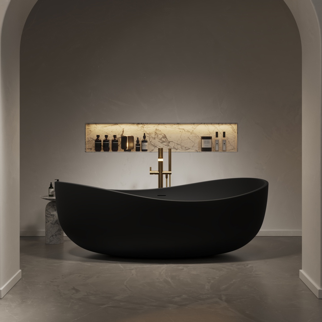 Ocean Freestanding Bathtub Black 180 Front