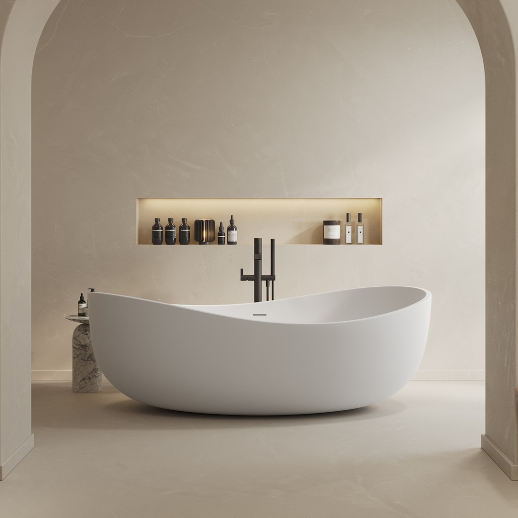 Ocean Freestanding Bathtub White 180 Front