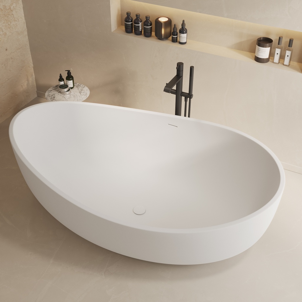 Ocean Freestanding Bathtub White 180 Side