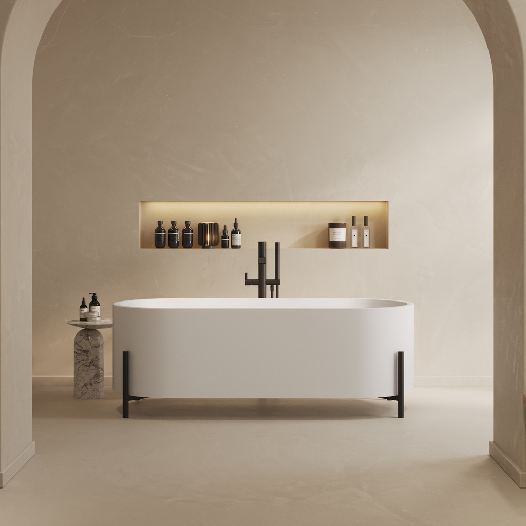Milano Freestanding Bathtub White 170 Front