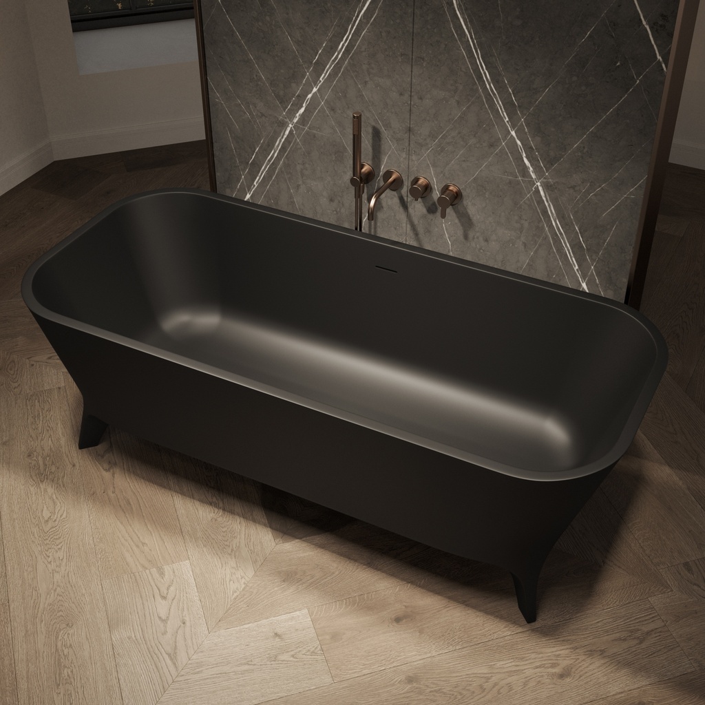 Miram Freestanding Bathtub Black 180 Side