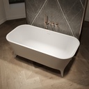 Miram Freestanding Bathtub Champagne White 160 Side