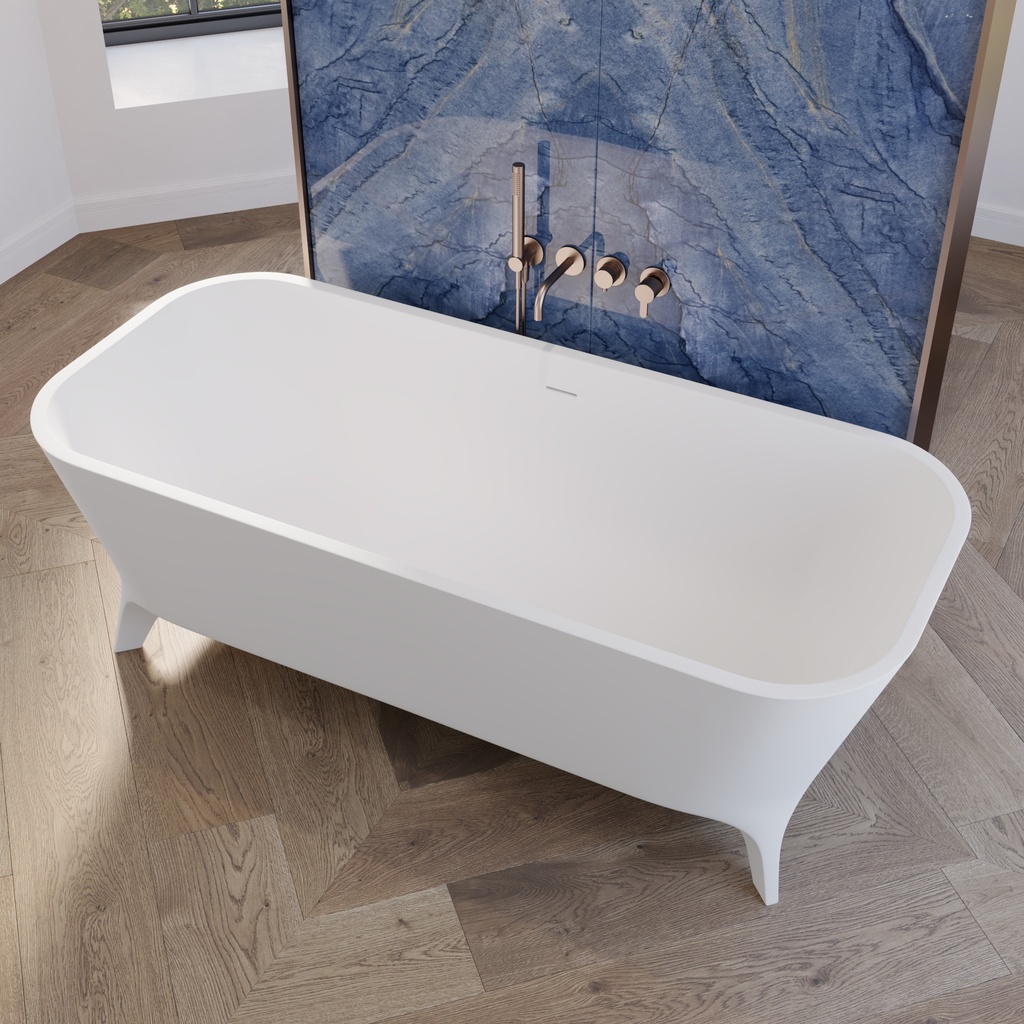 Miram Freestanding Bathtub White 180 Side